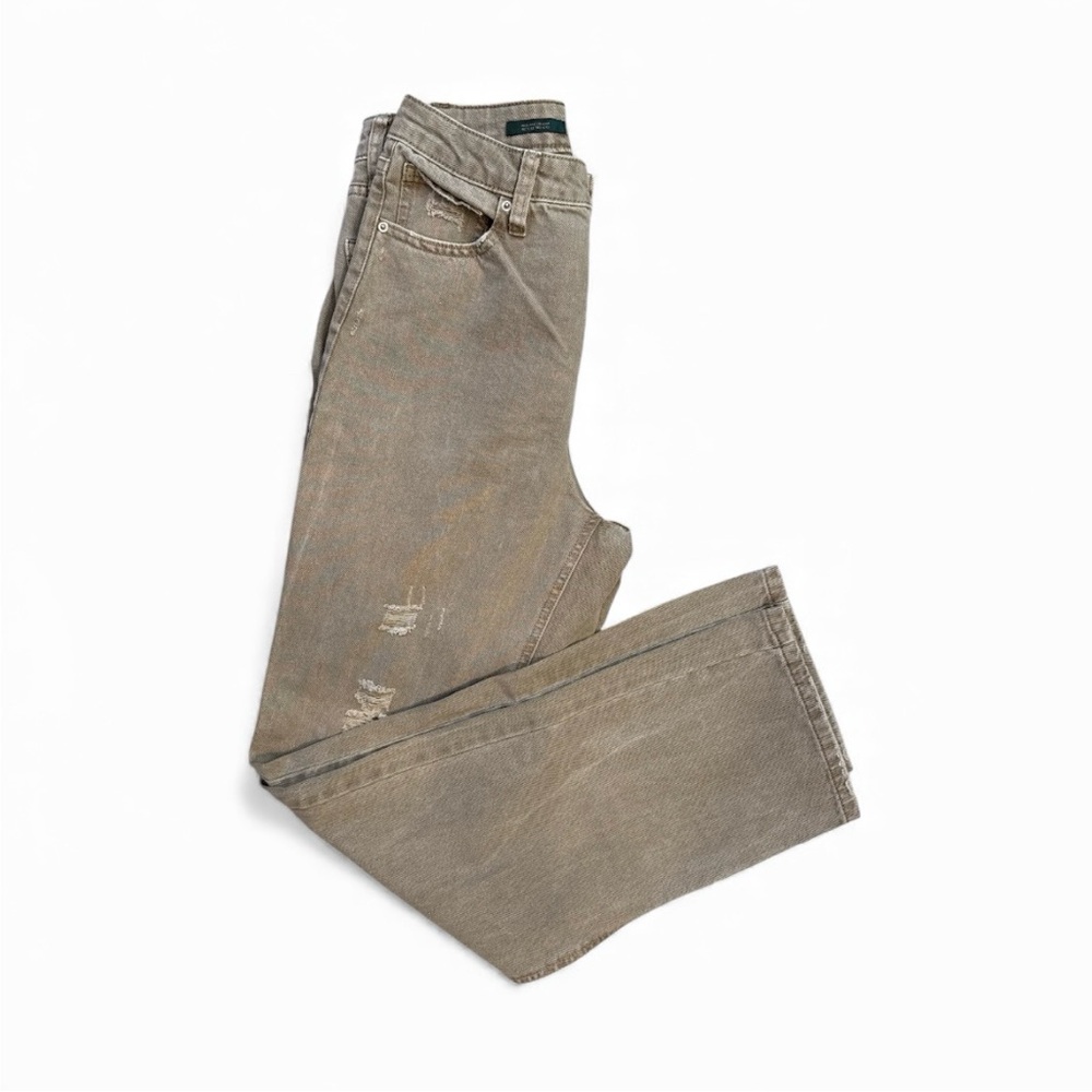 Wild Fable Distressed Button Fly Straight‎ Leg Size 6 Tan Jeans High Rise Target